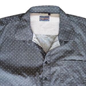 Indygo Smith 2XL Grey Short Sleeve Button Down Dress Shirt patterned Plus Size